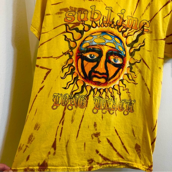 Sublime Short Sleeve Tie-Dye T-Shirt Flaming Sun Mushroom Long Beach Size Small. - Picture 10 of 12
